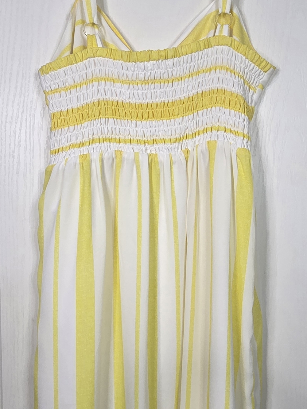 Maurices Summer Sundress - Yellow and White Striped Tie Front Size Medium - Picture 3 of 10